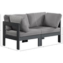  Meridian Nizuc 60" Grey Water Resistant Fabric Upholstered 2 pc Outdoor Patio Modular Loveseat IMAGE 8