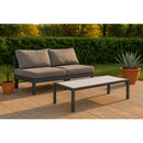  Meridian Nizuc 60" Grey Water Resistant Fabric Upholstered 2 pc Outdoor Patio Armless Modular IMAGE 2