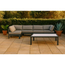  Meridian Nizuc 120" Grey Water Resistant Fabric Upholstered 5 pc Outdoor Patio Modular Sectional IMAGE 2