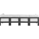  Meridian Nizuc 120" White Water Resistant Fabric Upholstered 4 pc Outdoor Patio Modular Sofa IMAGE 3