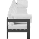  Meridian Nizuc 120" White Water Resistant Fabric Upholstered 4 pc Outdoor Patio Modular Sofa IMAGE 4
