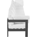  Meridian Nizuc 150" White Water Resistant Fabric Upholstered 5 pc Outdoor Patio Modular Sofa IMAGE 4