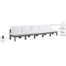  Meridian Nizuc 150" White Water Resistant Fabric Upholstered 5 pc Outdoor Patio Armless Modular IMAGE 9