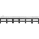  Meridian Nizuc 180" White Water Resistant Fabric Upholstered 6 pc Outdoor Patio Modular Sofa IMAGE 3