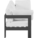  Meridian Nizuc 60" White Water Resistant Fabric Upholstered 2 pc Outdoor Patio Modular Loveseat IMAGE 4