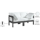  Meridian Nizuc 60" White Water Resistant Fabric Upholstered 2 pc Outdoor Patio Modular Loveseat IMAGE 9