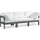  Meridian Nizuc 90" White Water Resistant Fabric Upholstered 3 pc Outdoor Patio Modular Sofa IMAGE 1