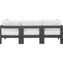  Meridian Nizuc 90" White Water Resistant Fabric Upholstered 3 pc Outdoor Patio Modular Sofa IMAGE 3