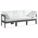  Meridian Nizuc 90" White Water Resistant Fabric Upholstered 3 pc Outdoor Patio Modular Sofa IMAGE 8