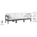  Meridian Nizuc 90" White Water Resistant Fabric Upholstered 3 pc Outdoor Patio Modular Sofa IMAGE 9
