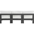  Meridian Nizuc 90" White Water Resistant Fabric Upholstered 3 pc Outdoor Patio Armless Modular IMAGE 3