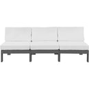  Meridian Nizuc 90" White Water Resistant Fabric Upholstered 3 pc Outdoor Patio Armless Modular IMAGE 5