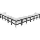  Meridian Nizuc 180" White Water Resistant Fabric Upholstered 10 pc Outdoor Patio Modular Sectional IMAGE 3