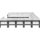  Meridian Nizuc 120" White Water Resistant Fabric Upholstered 12 pc Outdoor Patio Modular Sectional IMAGE 4