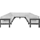  Meridian Nizuc 120" White Water Resistant Fabric Upholstered 12 pc Outdoor Patio Modular Sectional IMAGE 5