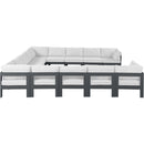  Meridian Nizuc 150" White Water Resistant Fabric Upholstered 13 pc Outdoor Patio Modular Sectional IMAGE 4