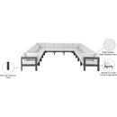  Meridian Nizuc 150" White Water Resistant Fabric Upholstered 13 pc Outdoor Patio Modular Sectional IMAGE 8