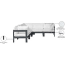  Meridian Nizuc 90" White Water Resistant Fabric Upholstered 5 pc Outdoor Patio Modular Sectional IMAGE 8