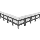 Meridian Nizuc 120" White Water Resistant Fabric Upholstered 7 pc Outdoor Patio Modular Sectional IMAGE 3