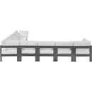  Meridian Nizuc 150" White Water Resistant Fabric Upholstered 8 pc Outdoor Patio Modular Sectional IMAGE 4