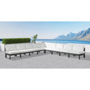  Meridian Nizuc 150" White Water Resistant Fabric Upholstered 9 pc Outdoor Patio Modular Sectional IMAGE 2