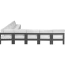  Meridian Nizuc 150" White Water Resistant Fabric Upholstered 9 pc Outdoor Patio Modular Sectional IMAGE 4