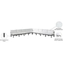  Meridian Nizuc 150" White Water Resistant Fabric Upholstered 9 pc Outdoor Patio Modular Sectional IMAGE 9