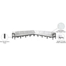  Meridian Nizuc 150" White Water Resistant Fabric Upholstered 9 pc Outdoor Patio Modular Sectional IMAGE 9