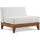  Meridian Rio Off White Off White Water Resistant Fabric Upholstered Outdoor Patio Modular Armless Chair IMAGE 1