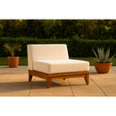  Meridian Rio Off White Off White Water Resistant Fabric Upholstered Outdoor Patio Modular Armless Chair IMAGE 2