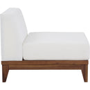  Meridian Rio Off White Off White Water Resistant Fabric Upholstered Outdoor Patio Modular Armless Chair IMAGE 4