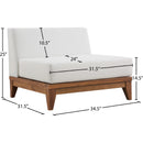  Meridian Rio Off White Off White Water Resistant Fabric Upholstered Outdoor Patio Modular Armless Chair IMAGE 5