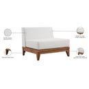  Meridian Rio Off White Off White Water Resistant Fabric Upholstered Outdoor Patio Modular Armless Chair IMAGE 6