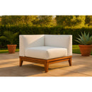  Meridian Rio Off White Off White Water Resistant Fabric Upholstered Outdoor Patio Modular Corner Chair IMAGE 2