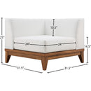  Meridian Rio Off White Off White Water Resistant Fabric Upholstered Outdoor Patio Modular Corner Chair IMAGE 6