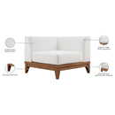  Meridian Rio Off White Off White Water Resistant Fabric Upholstered Outdoor Patio Modular Corner Chair IMAGE 7