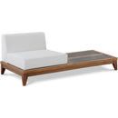  Meridian Rio Off White Off White Water Resistant Fabric Upholstered Outdoor Patio Modular Double Chair IMAGE 1