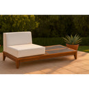  Meridian Rio Off White Off White Water Resistant Fabric Upholstered Outdoor Patio Modular Double Chair IMAGE 2