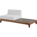  Meridian Rio Off White Off White Water Resistant Fabric Upholstered Outdoor Patio Modular Double Chair IMAGE 5