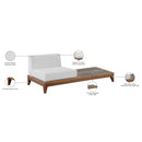  Meridian Rio Off White Off White Water Resistant Fabric Upholstered Outdoor Patio Modular Double Chair IMAGE 7