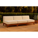  Meridian Rio 103.5" Off White Off White Water Resistant Fabric Upholstered 3 pc Modular Armless Chair IMAGE 2