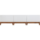  Meridian Rio 103.5" Off White Off White Water Resistant Fabric Upholstered 3 pc Modular Armless Chair IMAGE 3
