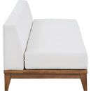 Meridian Rio 103.5" Off White Off White Water Resistant Fabric Upholstered 3 pc Modular Armless Chair IMAGE 4