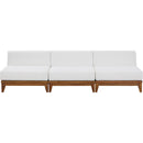  Meridian Rio 103.5" Off White Off White Water Resistant Fabric Upholstered 3 pc Modular Armless Chair IMAGE 5