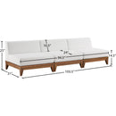  Meridian Rio 103.5" Off White Off White Water Resistant Fabric Upholstered 3 pc Modular Armless Chair IMAGE 6