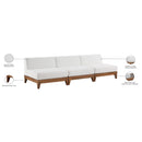  Meridian Rio 103.5" Off White Off White Water Resistant Fabric Upholstered 3 pc Modular Armless Chair IMAGE 7