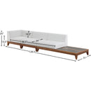  Meridian Rio 128.5" Off White Off White Water Resistant Fabric Upholstered 3 pc Modular Sofa IMAGE 3