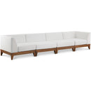  Meridian Rio 131" Off White Off White Water Resistant Fabric Upholstered 4 pc Modular Sofa IMAGE 1