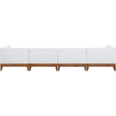  Meridian Rio 131" Off White Off White Water Resistant Fabric Upholstered 4 pc Modular Sofa IMAGE 3