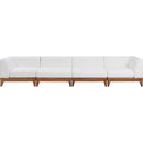  Meridian Rio 131" Off White Off White Water Resistant Fabric Upholstered 4 pc Modular Sofa IMAGE 4